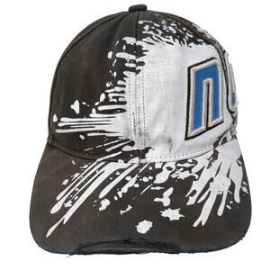 North Carolina Strapback Baseball Cap Black One Size Adjustable Distressed